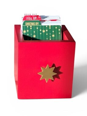 DaySpring Red Christmas Wooden Box with Spiritual/Inspirational Cards